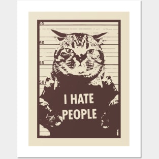 Cat hate people art Posters and Art